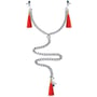 Затискачі для сосків та клітора LoveToy Bondage Fetish Nipple Clit Tassel Clamp With Chain Red