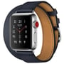 Apple Watch Series 3 Hermes 38mm GPS+LTE Stainless Steel Case with Indigo Swift Leather Double Tour (MQLK2)