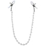 Затискачі для сосків з перлами Feral Feelings - Nipple clamps Pearls, срібло / білий