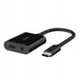 Адаптер Belkin Adapter RockStar USB-C to USB-C+3.5mm Black (NPA004btBK): Цвет черный