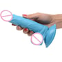 Фаллоимитатор Pop Peckers 6.5" Dildo With Balls Blue: Мошонка Есть