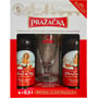 Подарунковий набір пива Prazаcka світле пастеризоване фільтроване 4% 4х0.5 л + келих 0.33 л (8594053493077)