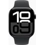 Apple Watch Series 10 46mm GPS Jet Black Aluminum Case with Black Sport Band - S/M (MWWP3): Экран OLED LTPO3 (1220 кд/м²) с технологиями Always-On Retina / 416x496 пикселей / защитное стекло Ion-X повышенной прочности