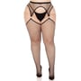 Колготки Leg Avenue Stokings with O-ring Attached Garter Belt Black 1X/2X