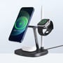 Зарядное устройство WIWU Wireless Charger Base Station Snap 4-in-1 (M8) 15W Black for iPhone 16 I 15 I 14 I 13 I 12 series, Apple Watch and Apple AirPods: Кабель в комплекте отсутствует