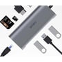 Адаптер WIWU Adapter Alpha 831HRT USB-C to 3xUSB3.0+HDMI+RJ45+USB-C+SD+TF Card Grey (6957815507252): Колір сірий