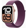 Apple Watch Series 10 42mm GPS Rose Gold Aluminium Case with Plum Sport Loop (MWWK3) UA