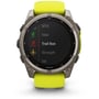 Смарт-годинник Garmin Fenix 8 Solar 51mm Sapphire Titanium з Amp Yellow/Graphite Silicone Band (010-02907-21): Фітнес-функції Секундомер, Подсчет калорий, Шагомер, Пульсоксиметр, Пульсометр, GPS-модуль, Альтиметр