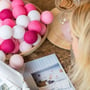 Гірлянда Cotton ball lights на 50 куль 7,5м, Pink: Довжина, м 7.5