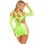 Міні-сукня Leg Avenue Shredded cut-out mini dress Neon Green One Size: Розмір Универсальный