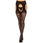 Колготки Leg Avenue Eyelet lace suspender hose Black One Size: Декор Без декора