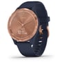 Смарт-часы Garmin Vivomove 3s Rose Gold Stainless Steel Bezel w. Navy and Silicone B. (010-02238-03)