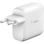 Зарядний пристрій Belkin USB-C Wall Charger GAN 50 + 18W White (WCH003VFWH): Кількість USB-портів 2