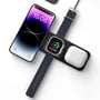 Зарядний пристрій WiWU Wireless Charger Matrix 3 in 1 Wi-W010 Black для iPhone 15 I 14 I 13 I 12 series and Apple Watch: Кабель в комплекті отсутствует