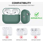 Чохол для навушників AhaStyle Silicone Case with strap Midnight Green (X003E46FGX) для Apple AirPods Pro 2 фото 4