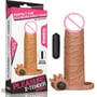 Насадка на член LoveToy Pleasure X-Tender Vibrating Penis Sleeve Add 2" Brown: Наличие вибрации Есть