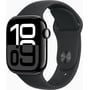 Apple Watch Series 10 42mm GPS Jet Black Aluminum Case with Black Sport Band - M/L (MWWF3)