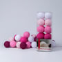 Гирлянда Cotton ball lights на 50 шаров 7,5м, Pink