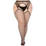 Колготки Leg Avenue Stokings with O-ring Attached Garter Belt Black 1X/2X: Материал Нейлон