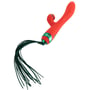 Вібратор-кролик із флогером LOCKINK Sevanda Whip Vibrating Massage Wand - Red & Green