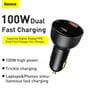 Зарядний пристрій Baseus Car Charger USB-C+USB Superme Digital Display 100W Black (CCZX-01) фото 9