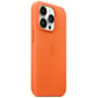 Чехол для iPhone Apple Leather Case with MagSafe Orange (MPPL3) for iPhone 14 Pro: Материалы кожа