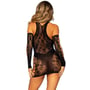 Мини-платье Leg Avenue Mini Dress And Matching Glove Black One Size: Материал Нейлон