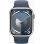 Apple Watch Series 9 45mm GPS Silver Aluminum Case with Storm Blue Sport Band - S/M (MR9D3): Колір серебристый (Silver)