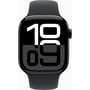 Apple Watch Series 10 42mm GPS Jet Black Aluminum Case with Black Sport Band - S/M (MWWE3): Екран OLED LTPO3 (989 кд/м²) с технологиями Always-On Retina / 374x446 пикселей / защитное стекло Ion-X повышенной прочности