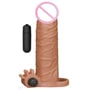 Насадка на член LoveToy Pleasure X-Tender Vibrating Penis Sleeve Add 2" Brown