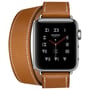 Apple Watch Series 3 Hermes 38mm GPS+LTE Stainless Steel Case with Fauve Barenia Leather Double Tour (MQLJ2)