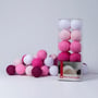 Гірлянда Cotton ball lights на 10 куль 2,7м, Pink: Тип Бавовняні кульки