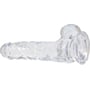 Прозрачный фаллоимитатор на присоске ADDICTION - Clear Dildo with Balls 7″ (вибропуля в подарок): Мошонка Есть