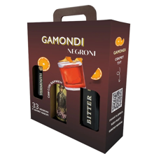 Gamondi Negroni набір: Джин Mr. Higgins London Dry Gin 37,5% 1 л + Лікер Gamondi Bitter 25% 1 л + Вермут Gamondi Vermouth Rosso Di Torino 18% 1 л (ALR17843)
