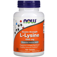 Амінокислота для спорту NOW Foods L-Lysine Double Strength 1000 mg 100 tabs / 100 servings