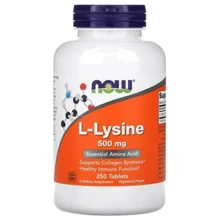 Амінокислота для спорту NOW Foods L-Lysine 500 mg Лізин 250 Tabs: Тип Лизин