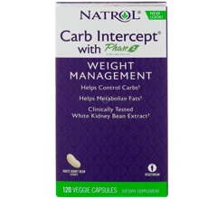 Natrol Carb Intercept with Phase 2 Carb Controller 120 Veggie Caps Перехоплювач вуглеводів фаза 2: Виробник Natrol