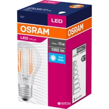 Лампа світлодіодна Osram LED Value Filament A75 8W (1055Lm) 2700K E27: Тип цоколя E27