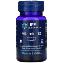 Life Extension Vitamin D3 5,000 IU 60 Softgels Вітамін Д3: Тип вітамін D