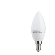 Світлодіодна лампа INTERTOOL LL-0152 LED C37, E14, 5Вт, 150-300В, 4000K: Тип цоколя E14