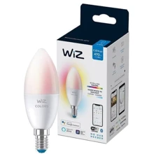 Розумна лампочка WiZ, E14, 4.9W, 40W, 806Lm, C37, 2200-6500K, RGB, Wi-Fi: Тип цоколя E14