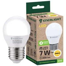 Світлодіодна лампа ENERLIGHT G45 7Вт 3000K E27 (G45E277SMDWFR): Тип цоколя E27