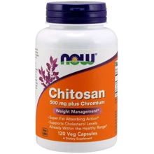 NOW Foods CHITOSAN 500 mg PLUS Сhromium 120 VCAPS Хітозан : Виробник NOW Foods