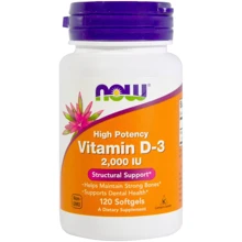 NOW Foods Vit D-3 2000 IU 120 SGELS Витамин D3: Тип Витамин D