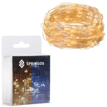 Гирлянда на батарейках Springos 2.9 м 30 LED CL0121 Warm White: Производитель Springos