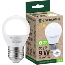 Світлодіодна лампа LED ENERLIGHT G45 9Вт 4100K E27: Тип цоколя E27