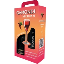 Набор Gamondi Kir Royal: Игристое вино Toso Brut Millesimato, 0,75 л + Ликер Creme de Cassis 15% 1 л (ALR17844): Объем, л 1