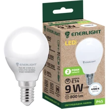 Світлодіодна лампа LED ENERLIGHT P45 9Вт 4100K E14: Тип цоколя E14