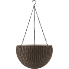 Горщик для квітів Keter Rattan Style Hanging 8.6л коричневий з ланцюжком: Виробник Keter