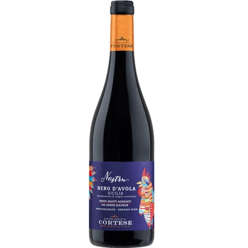 Вино Cortese Nostru BIO Nero d'Avola Sicilia DOC красное сухое 14 % 0.75 л (WHS8054301740266)